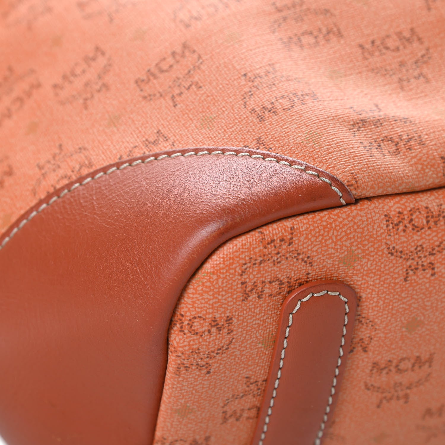 MCM Coated Canvas Shopper Tote Orange 13 of 15