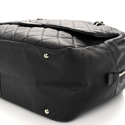 Chanel Caviar Quilted Large Travel Flap Tote Black Black 10 of 10