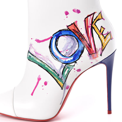 Christian Louboutin Calfskin In Love 100 Booties 36.5 White 8 of 9