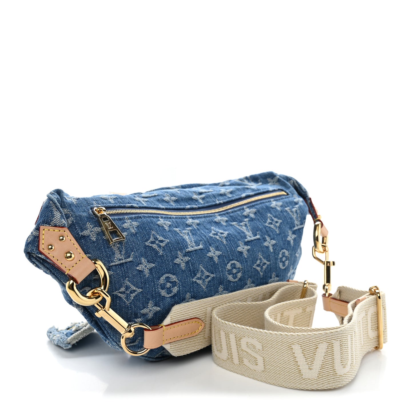 Monogram Denim High Rise Bumbag Blue