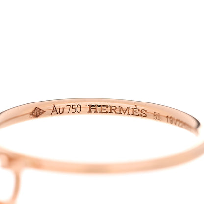Hermes 18K Rose Gold Diamond Gambade Ring 51 5.75 4 of 7