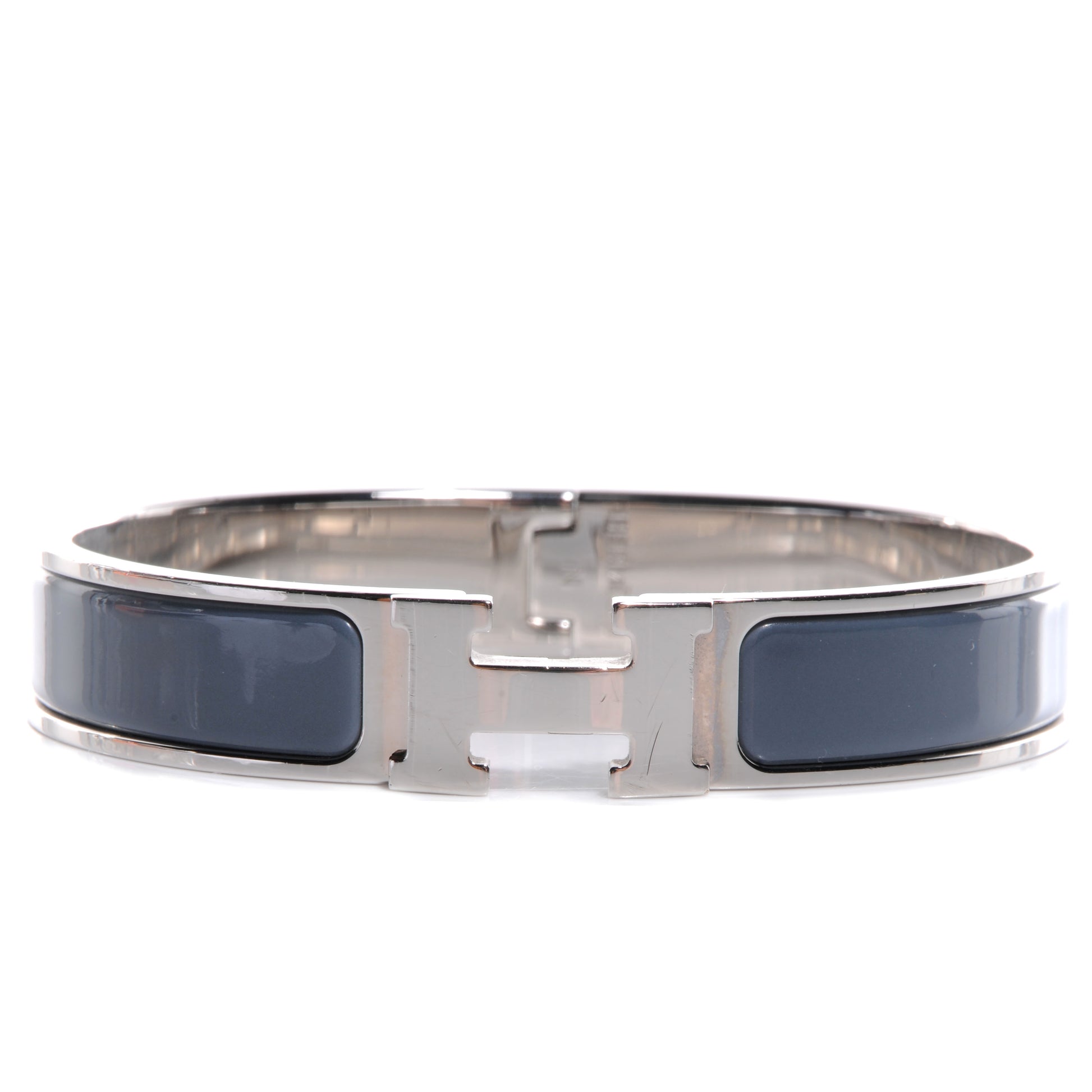 Hermes Enamel Narrow Clic Clac H Bracelet GM Ardoise 3 of 5