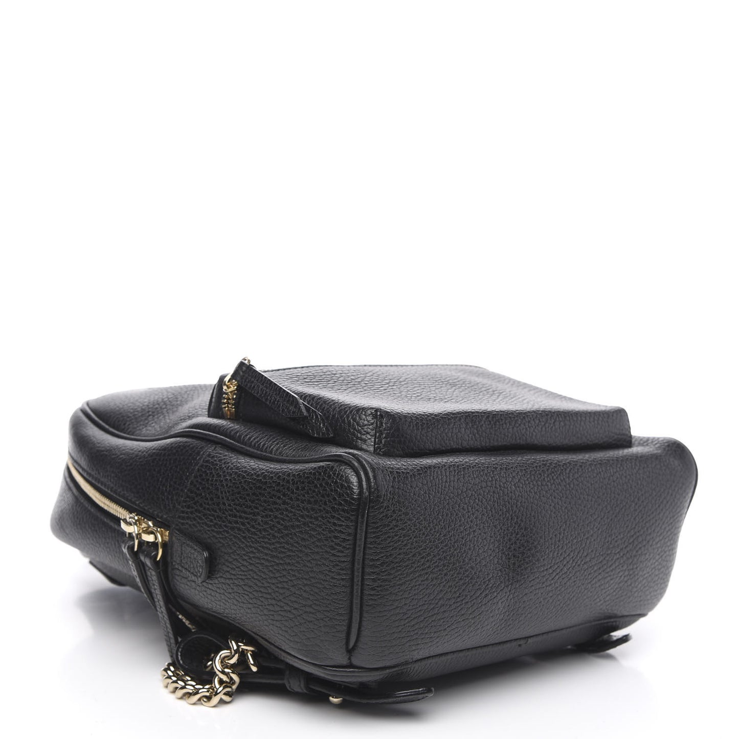 Pebbled Calfskin Soho Chain Backpack Black