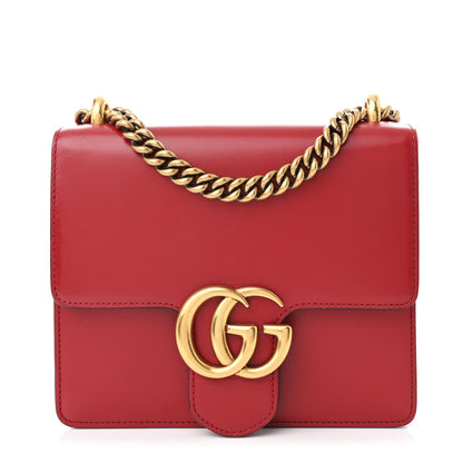 Gucci Knight Calfskin Small GG Marmont Chain Handle Bag Hibiscus Red 1 of 10