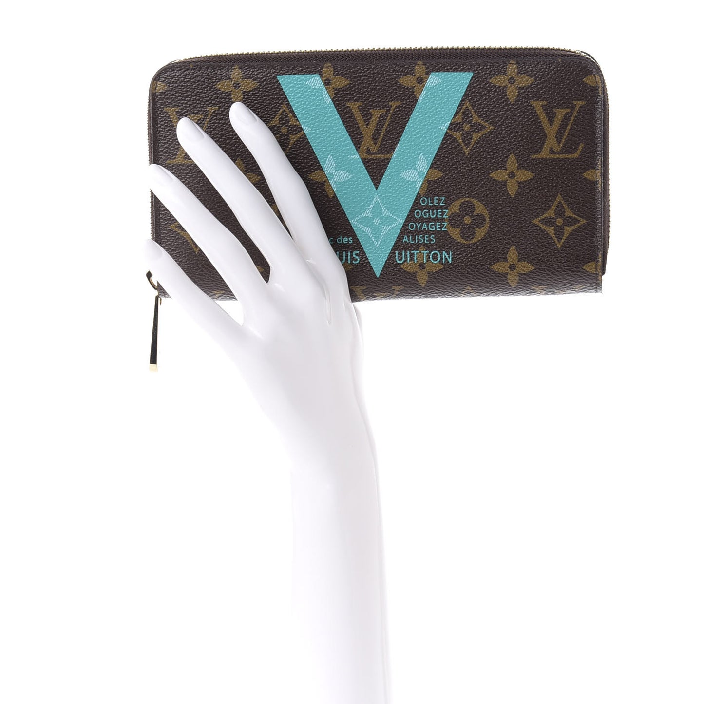 Monogram V Zippy Wallet Turquoise