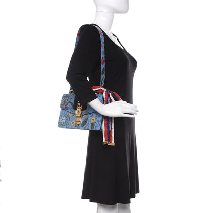 Gucci Shangai Calfskin Web New Flora Small Sylvie Shoulder Bag Azure 2 of 10