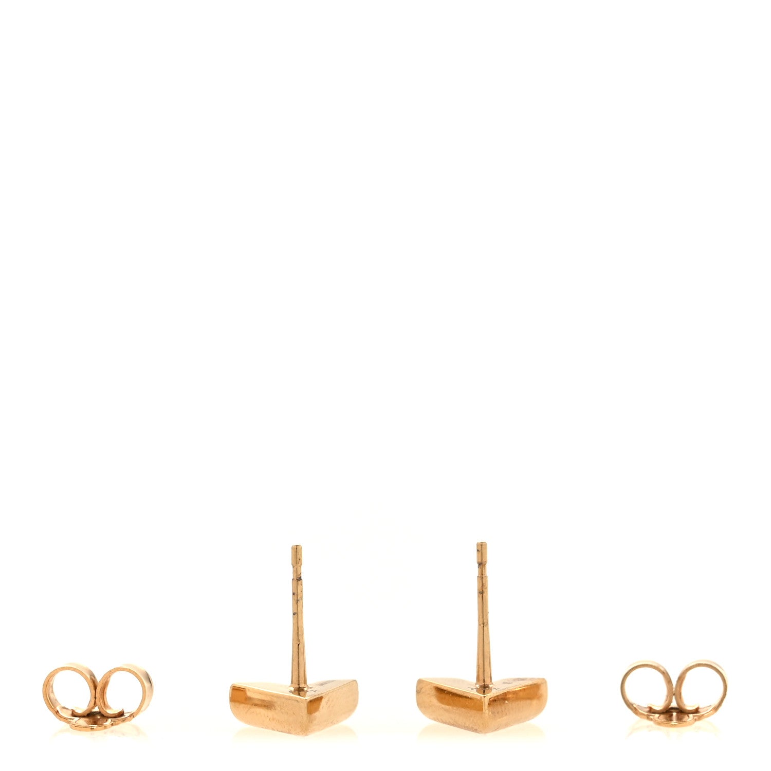 Louis Vuitton Brass Essential V Stud Earrings Gold 3 of 4