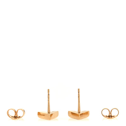 Louis Vuitton Brass Essential V Stud Earrings Gold 3 of 4
