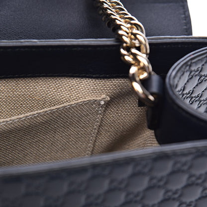 Gucci Soft Microguccissima Medium Emily Chain Shoulder Bag Blue 8 of 11