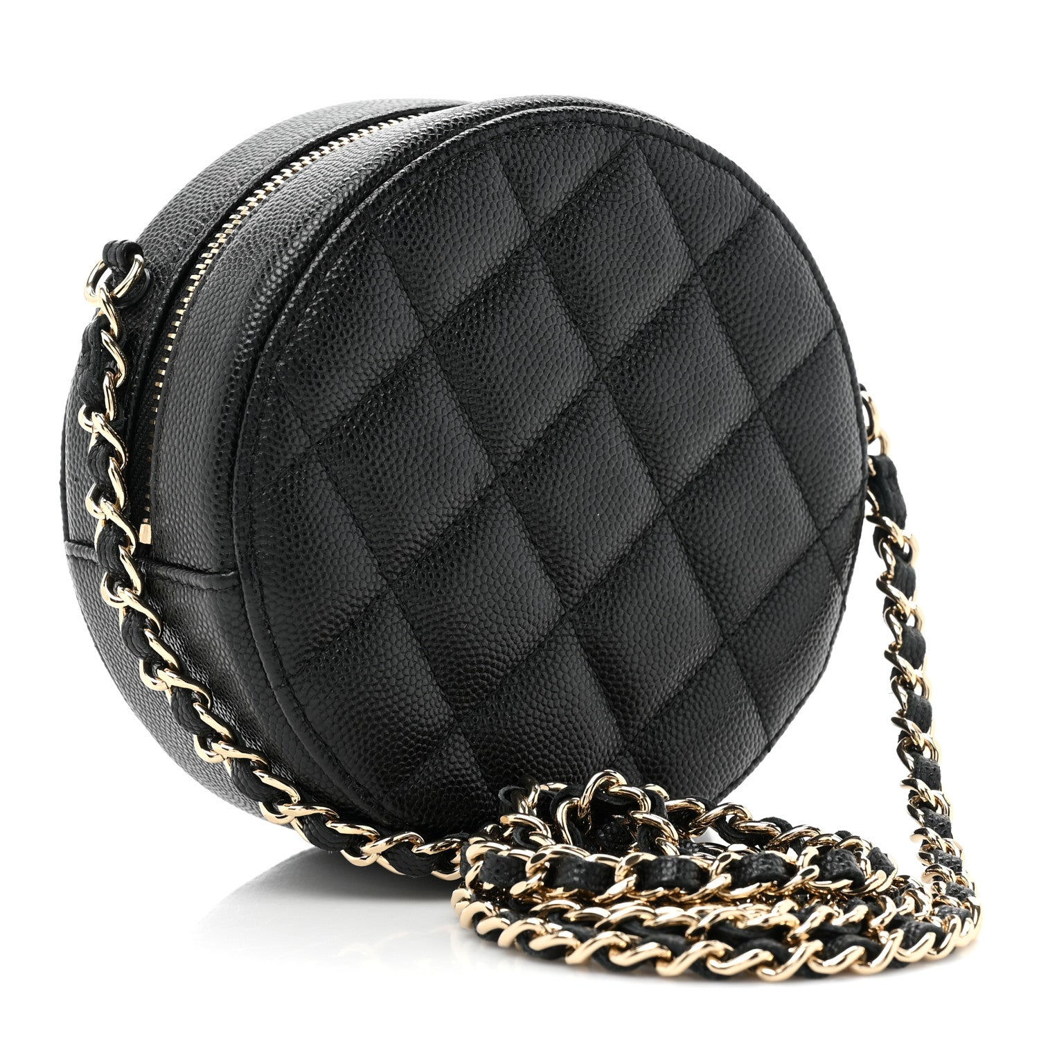 Chanel Caviar Quilted Round Clutch With Chain Black 3 of 9