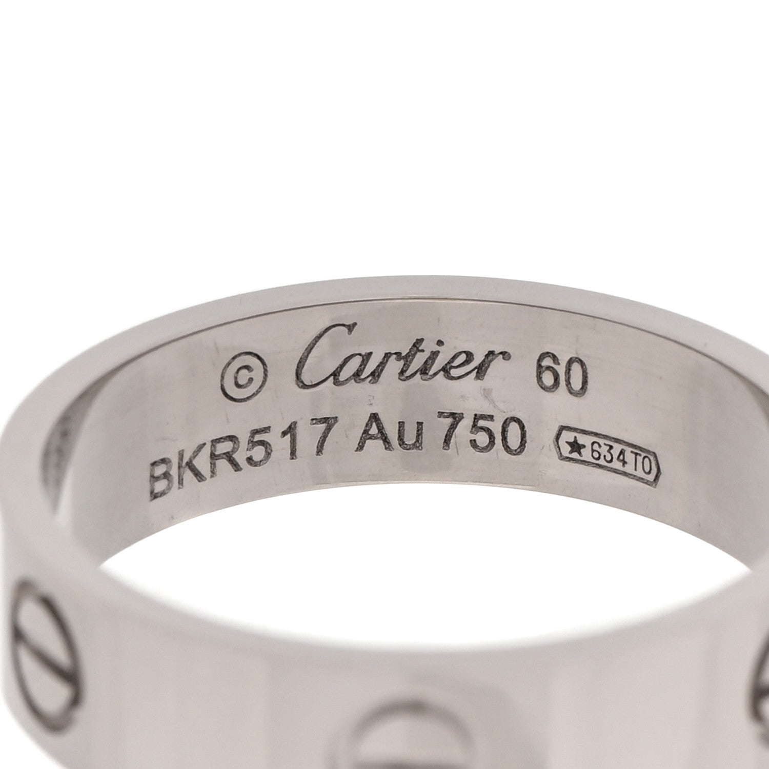 Cartier 18K White Gold 5.5mm LOVE Ring 60 9.25 3 of 4