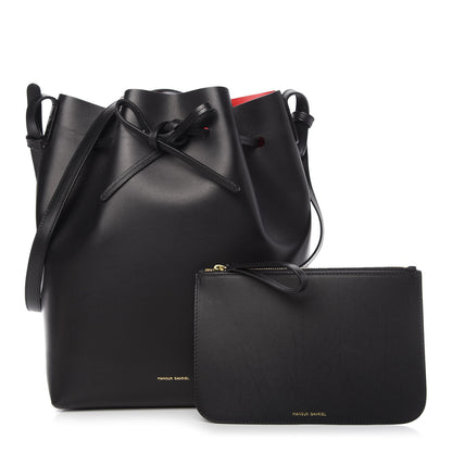 Mansur Gavriel Vegetable Tanned Calfskin Bucket Bag Black Flamma 1 of 8
