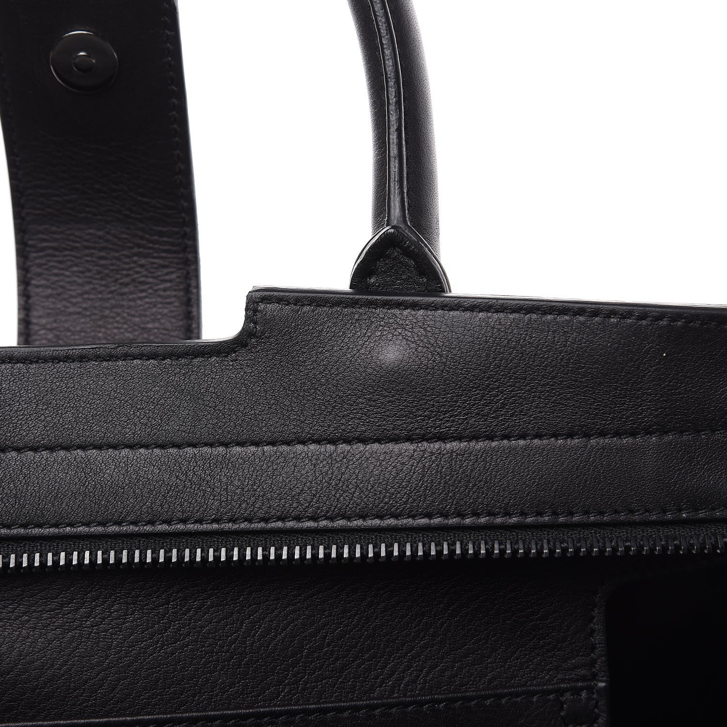 Saint Laurent Smooth Calfskin Crocodile Embossed Small Monogram Downtown Cabas Black 12 of 12