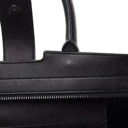 Saint Laurent Smooth Calfskin Crocodile Embossed Small Monogram Downtown Cabas Black 12 of 12