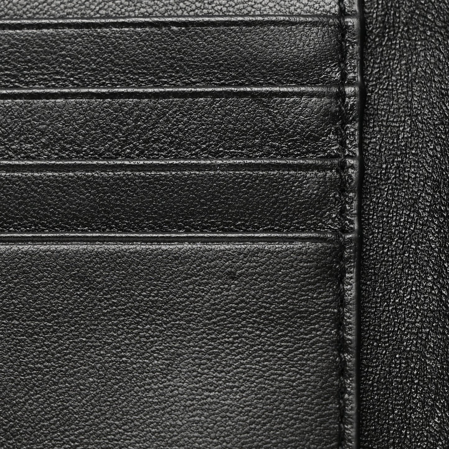 Calfskin Lambskin Snakeskin Embossed Monogram Fragments Wallet Black White