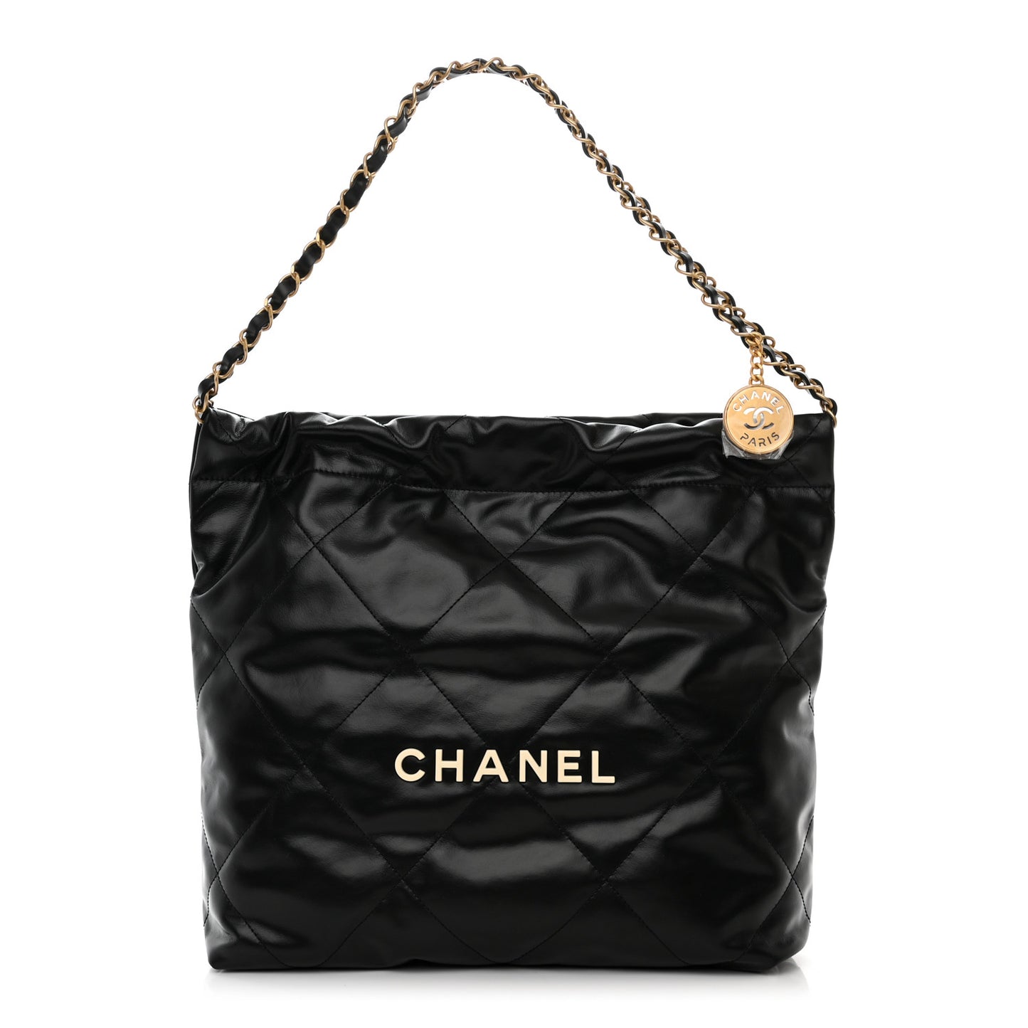 Calfskin Quilted Small Chanel 22 Black