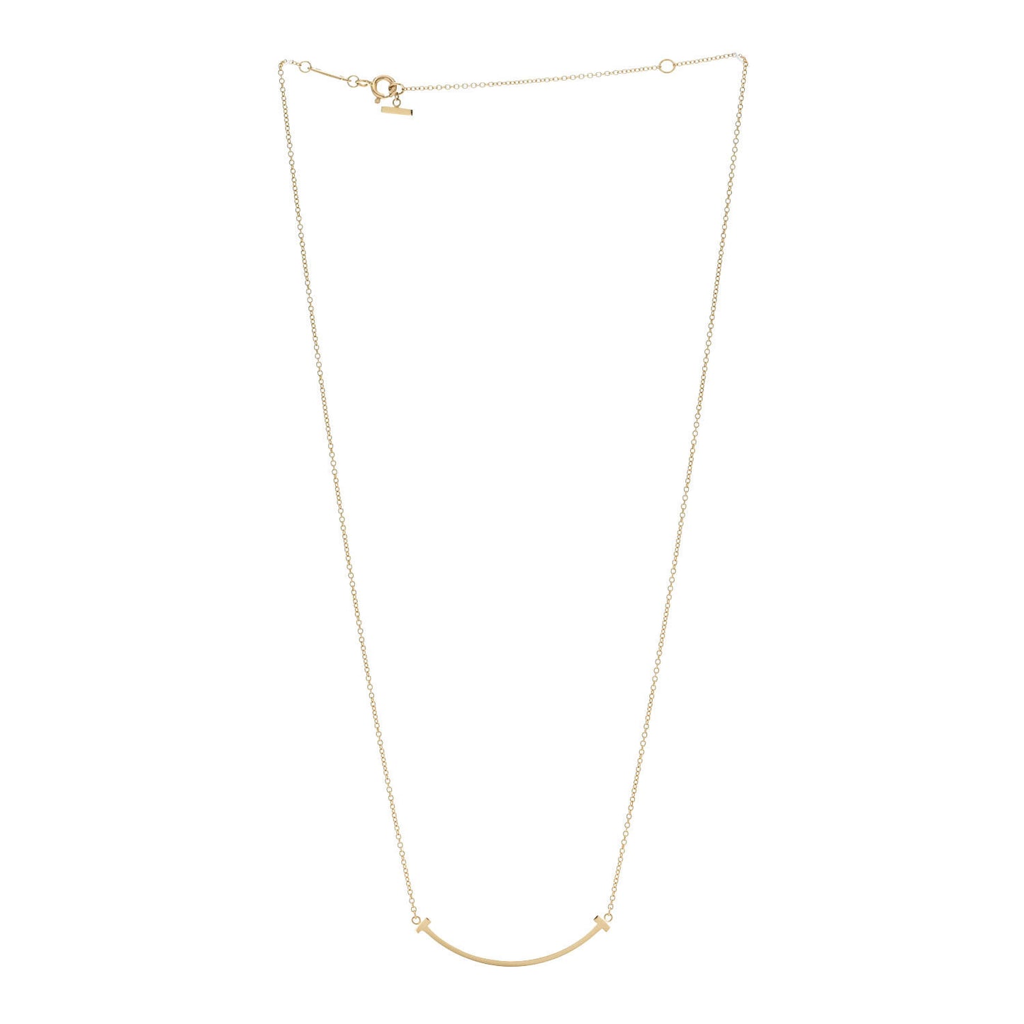 18K Yellow Gold Small T Smile Pendant Necklace