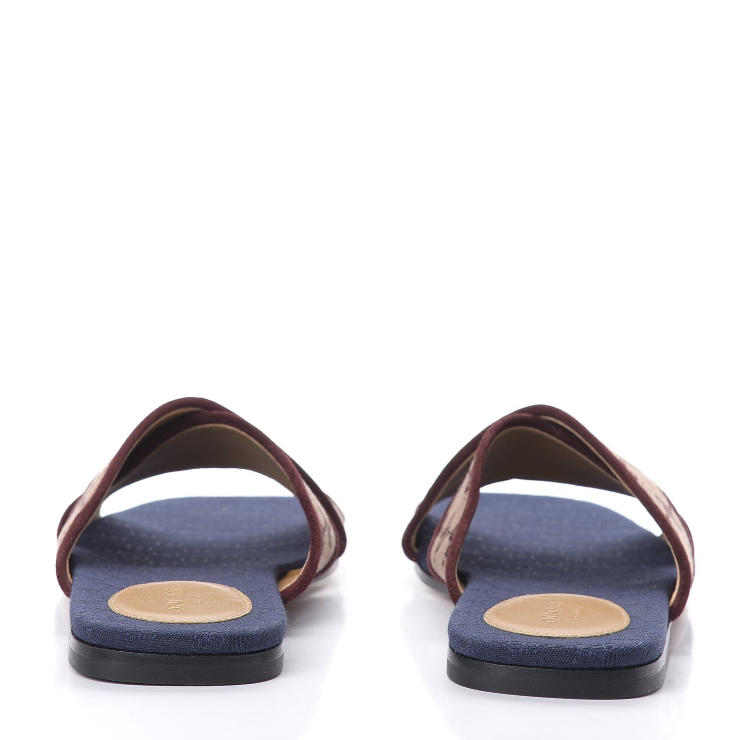 Gucci Canvas GG Monogram Womens Criss Cross Slide Sandals 37 Sahara Rubino Chardonnay 6 of 10