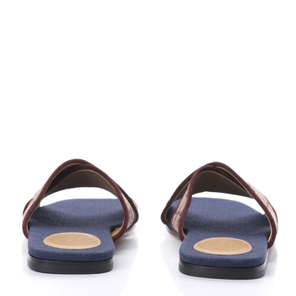 Gucci Canvas GG Monogram Womens Criss Cross Slide Sandals 37 Sahara Rubino Chardonnay 6 of 10
