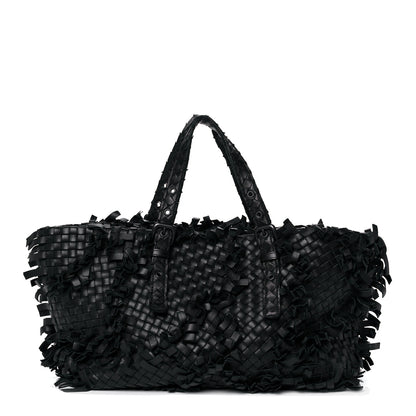 Bottega Veneta Nappa Intrecciato Patchwork Frayed Tote Black 1 of 9
