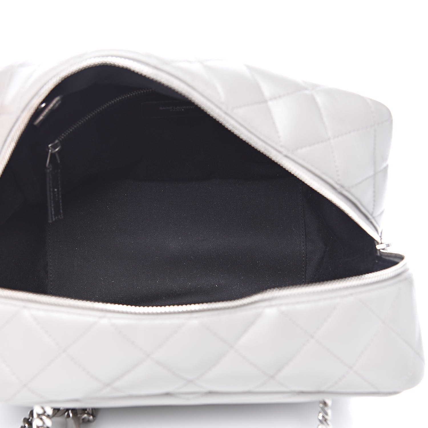 Saint Laurent Calfskin Y Quilted Monogram Loulou Bowling Bag Grey 5 of 9