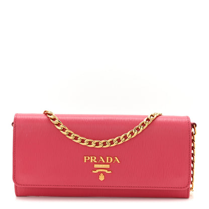 Prada Vitello Move Chain Wallet Peonia 1 of 9