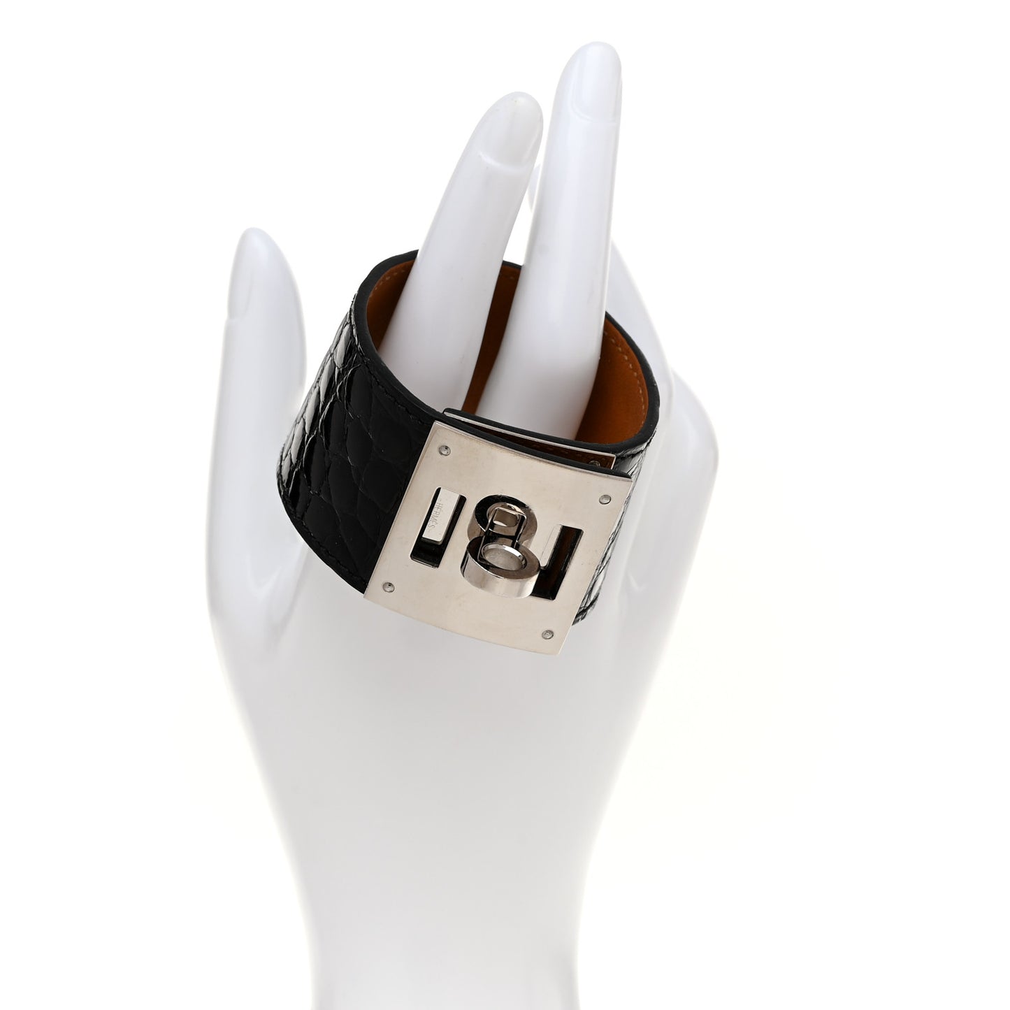 Shiny Alligator Kelly Dog Bracelet Black