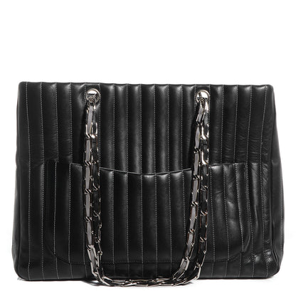 Chanel Lambskin Vertical Quilted Large Mademoiselle Tote Black 1 of 12