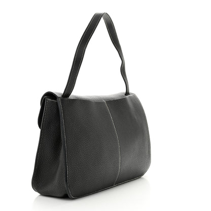 Hermes Taurillon Clemence Halzan 31 GM Black 3 of 16