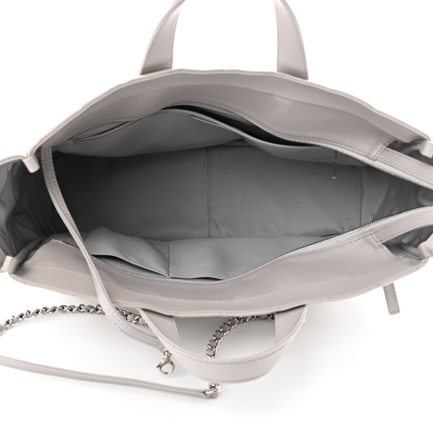 Chanel Calfskin Quilted Ultra Pocket Shopping Tote Grey 5 of 10