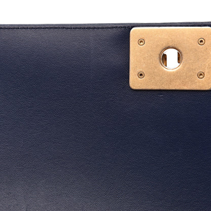 Chanel Lambskin Quilted Medium Boy Flap Dark Blue 13 of 13