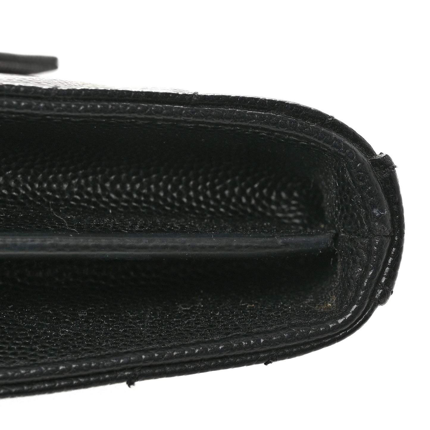 Grain De Poudre Matelasse Chevron Monogram Chain Wallet Black