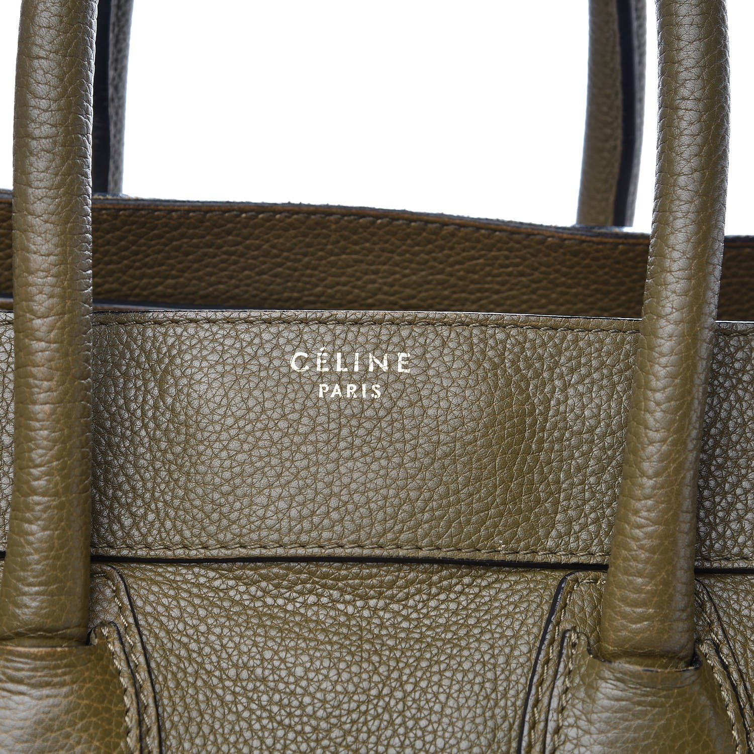 Celine Drummed Calfskin Mini Luggage Jungle 8 of 19
