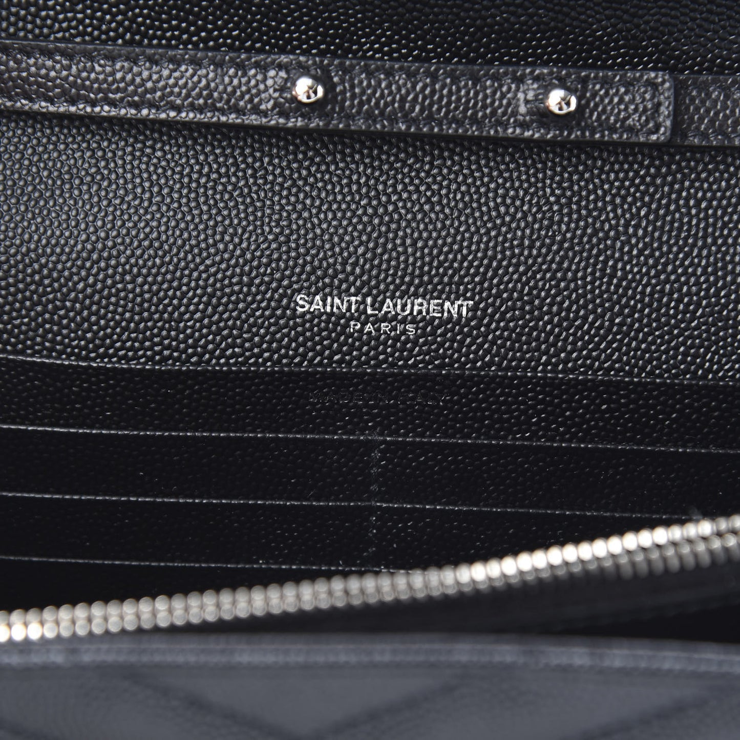 Grain De Poudre Matelasse Chevron Monogram Chain Wallet Black