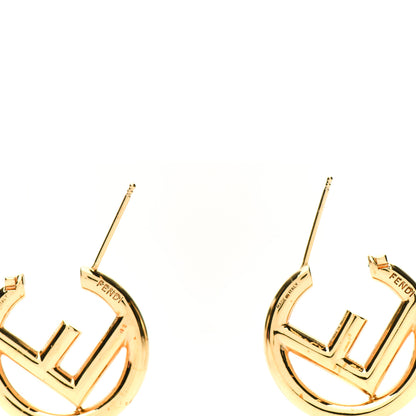 Fendi Metal FF Hoop Earrings Gold 3 of 4