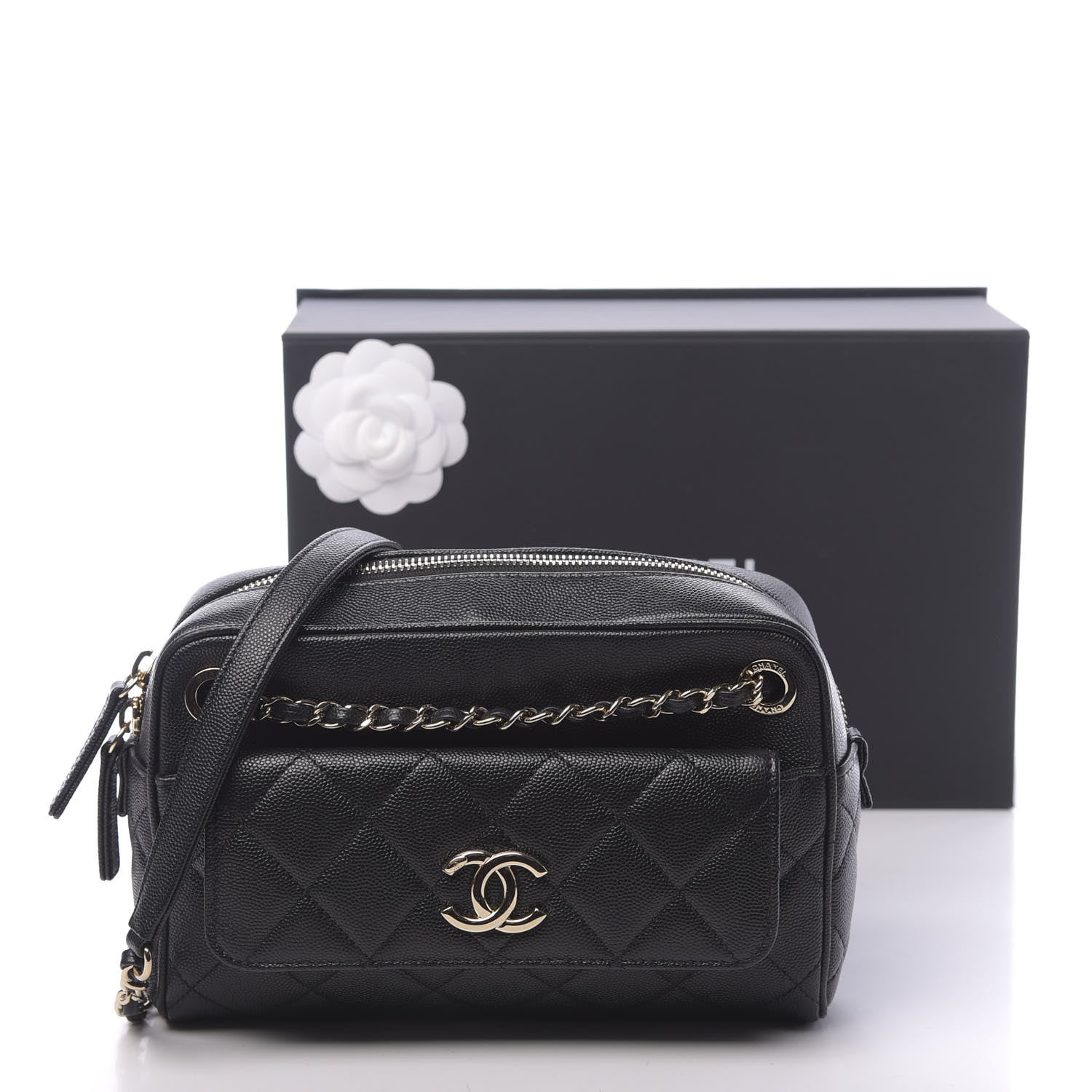 Chanel Caviar Quilted Small In & Out Camera Case Black 11 of 11