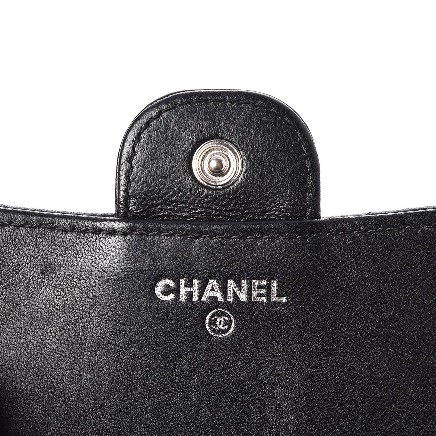Lambskin Quilted Small Flap Wallet Black