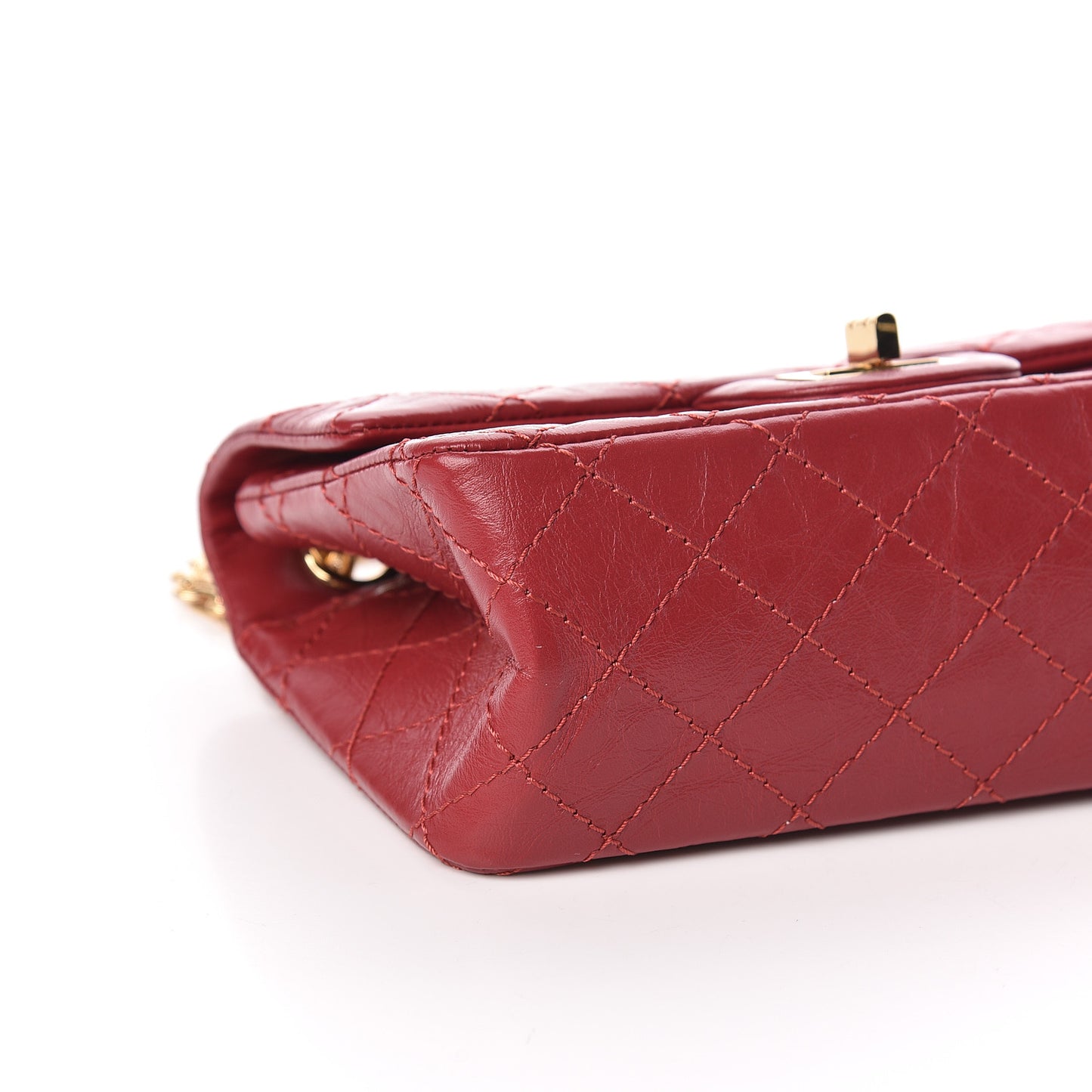 Aged Calfskin Quilted 2.55 Reissue Mini Flap Red