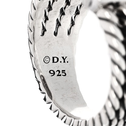 David Yurman Sterling Silver Diamond 16mm Wheaton Ring 57 8 5 of 6