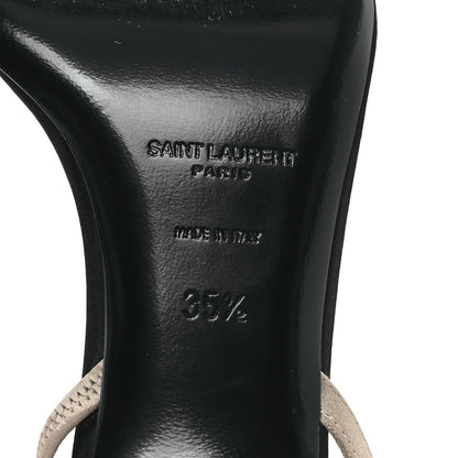 Saint Laurent Satin Slingback Jaspe 55 Sandals 38 Black Partridge Pink 7 of 9