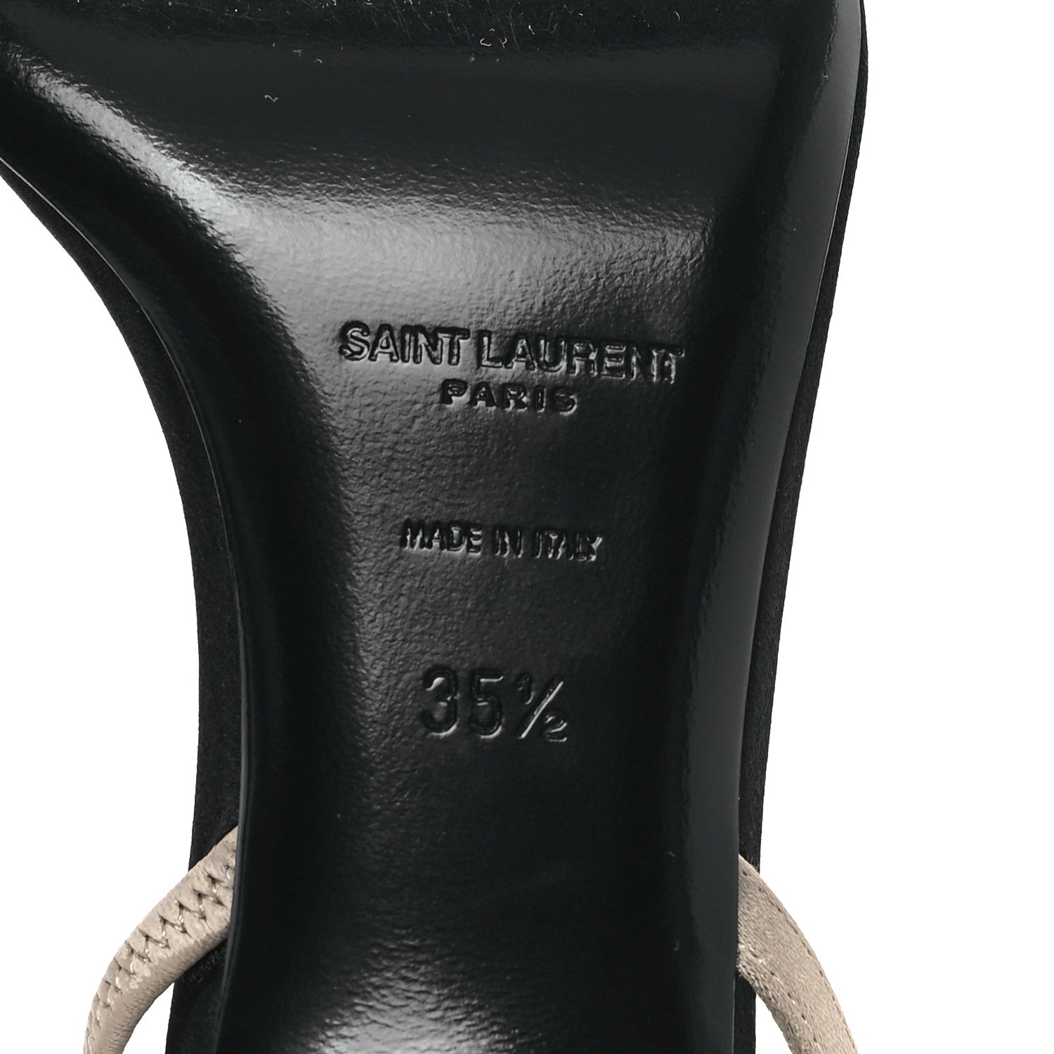Saint Laurent Satin Slingback Jaspe 55 Sandals  35.5 Black Partridge Pink 7 of 9