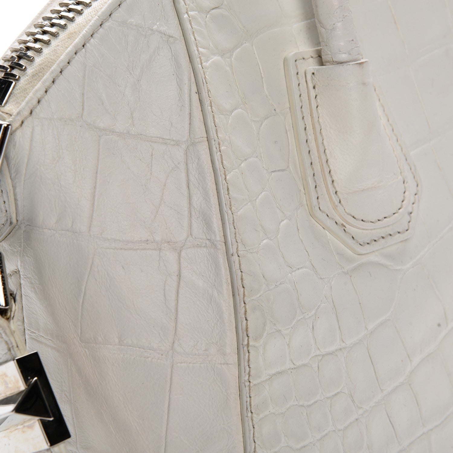 Givenchy Calfskin Crocodile Embossed Small Antigona White 8 of 15