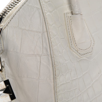 Givenchy Calfskin Crocodile Embossed Small Antigona White 8 of 15