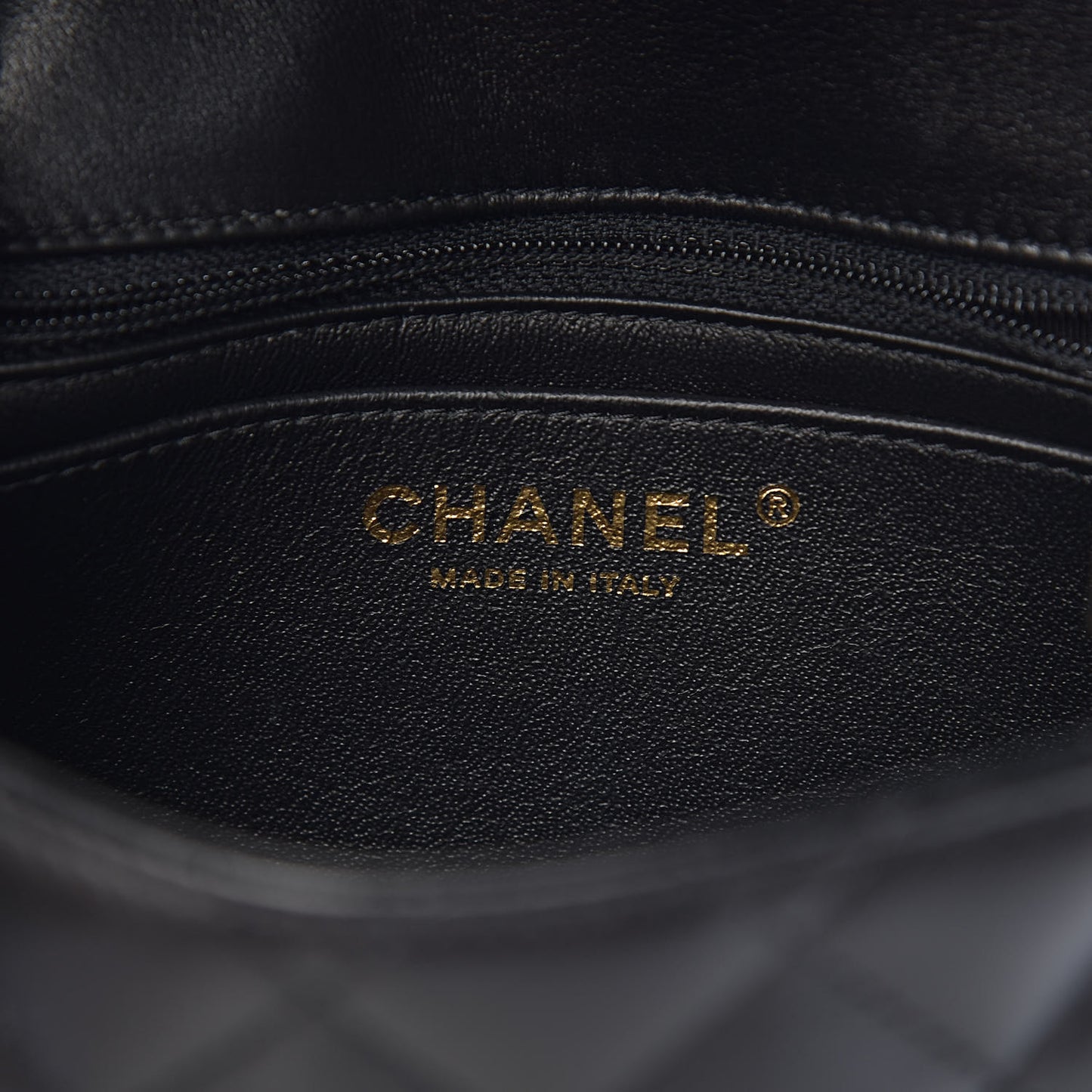 Lambskin Quilted Mini Square Flap Black