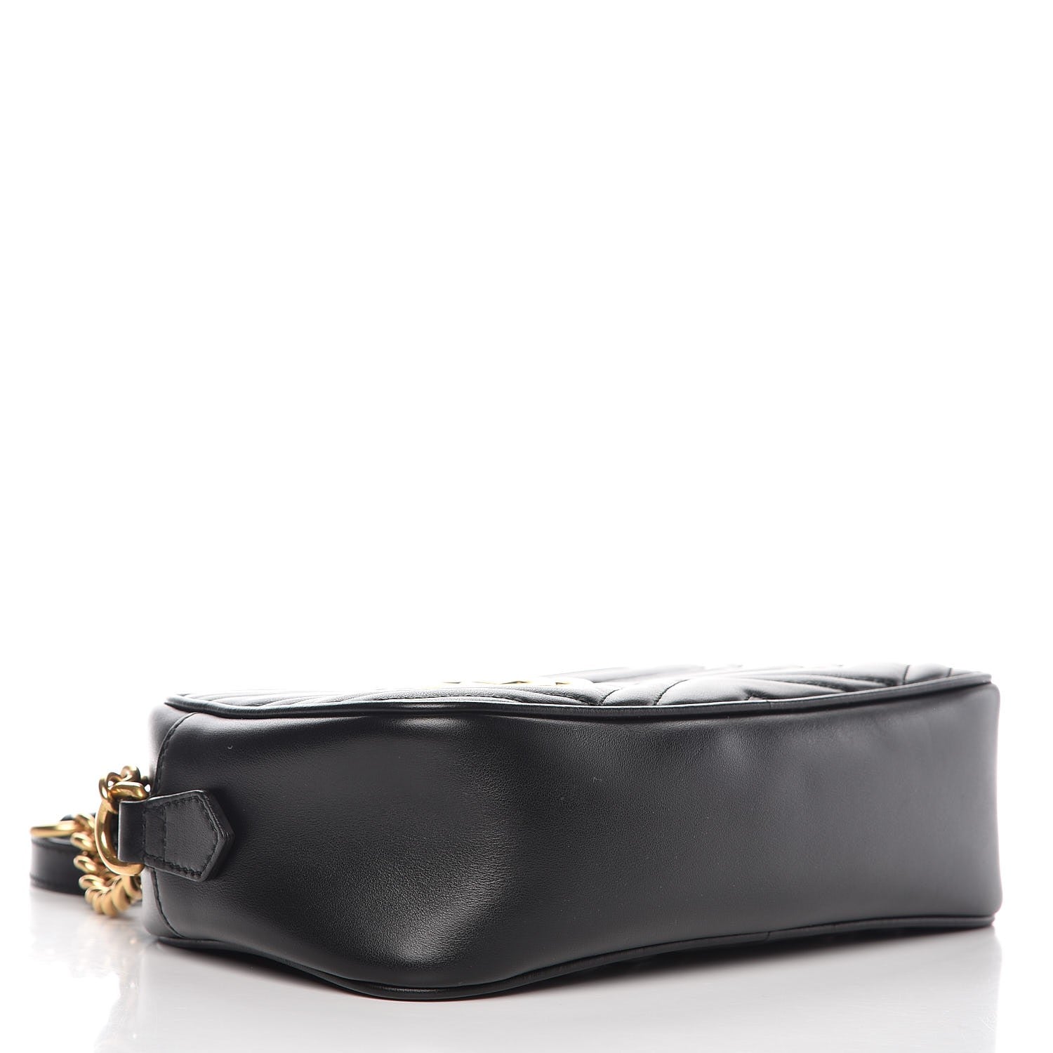 Gucci Calfskin Matelasse Small GG Marmont Chain Shoulder Bag Black 4 of 7