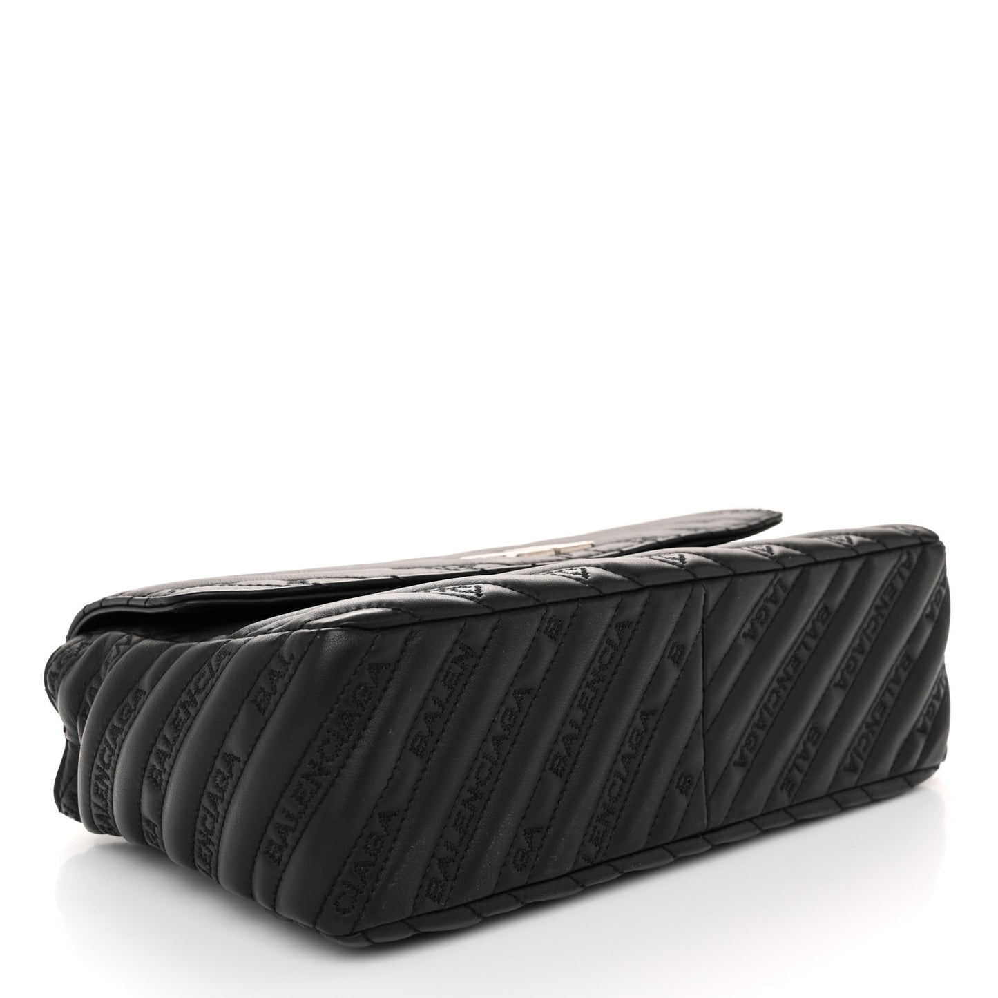 Calfskin Logo Matelasse M BB Chain Shoulder Bag Black