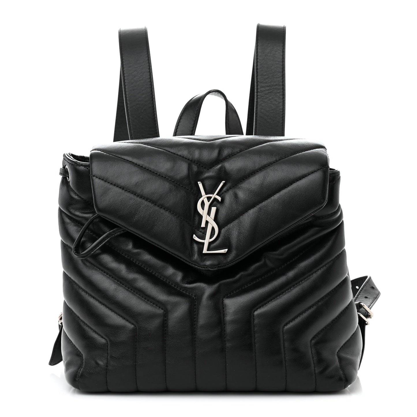 Calfskin Y Quilted Monogram Small Loulou Backpack Black