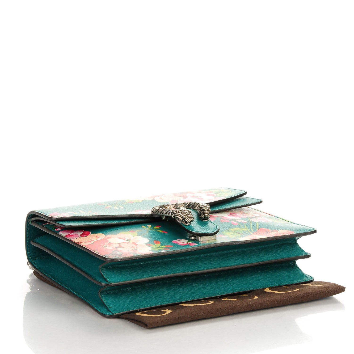 Gucci Calfskin Blooms Print Medium Dionysus Shoulder Bag Bright Emerald Multicolor 4 of 7
