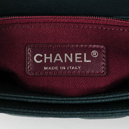 Chanel Goatskin Quilted Medium Perfect Edge Flap Green 6 of 7