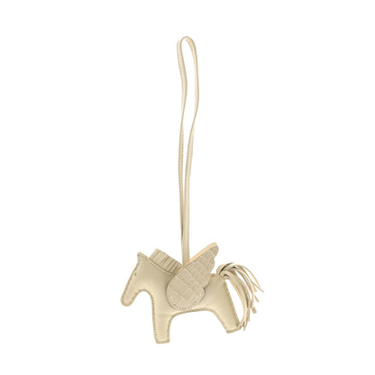 Hermes Milo Lambskin Matte Alligator Touch Grigri Rodeo Pegase Horse Bag Charm PM Craie Nata Beton 1 of 5